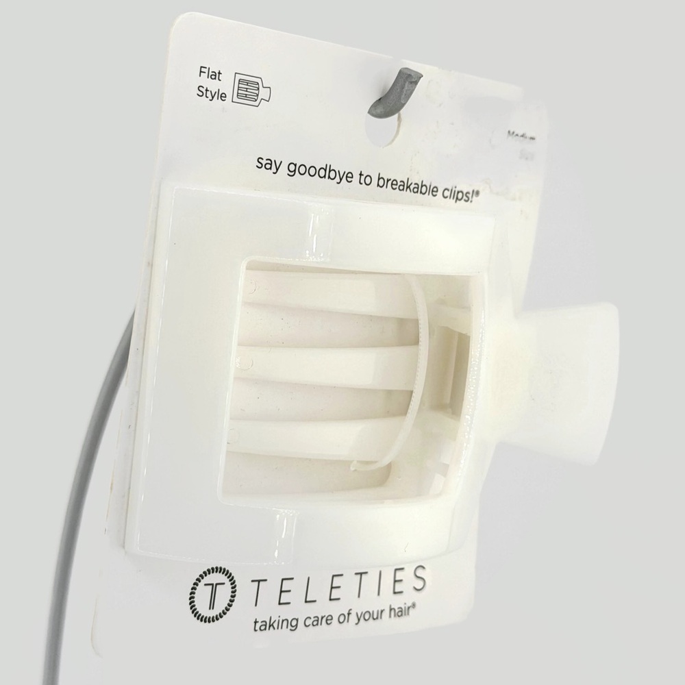 Teleties Coconut White Medium Flat Style Hair Clip